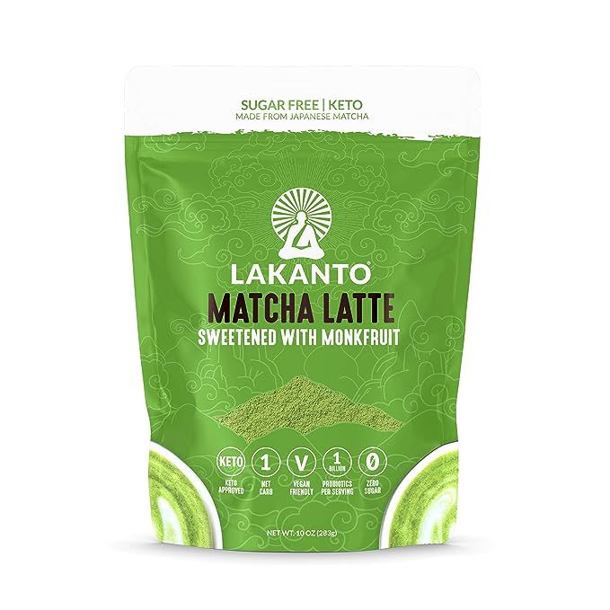 Lakanto Sugar Free Matcha Latte - Green Tea Powder Shelf Stable Probiotics and Fiber, Sugar Free,... | Amazon (US)