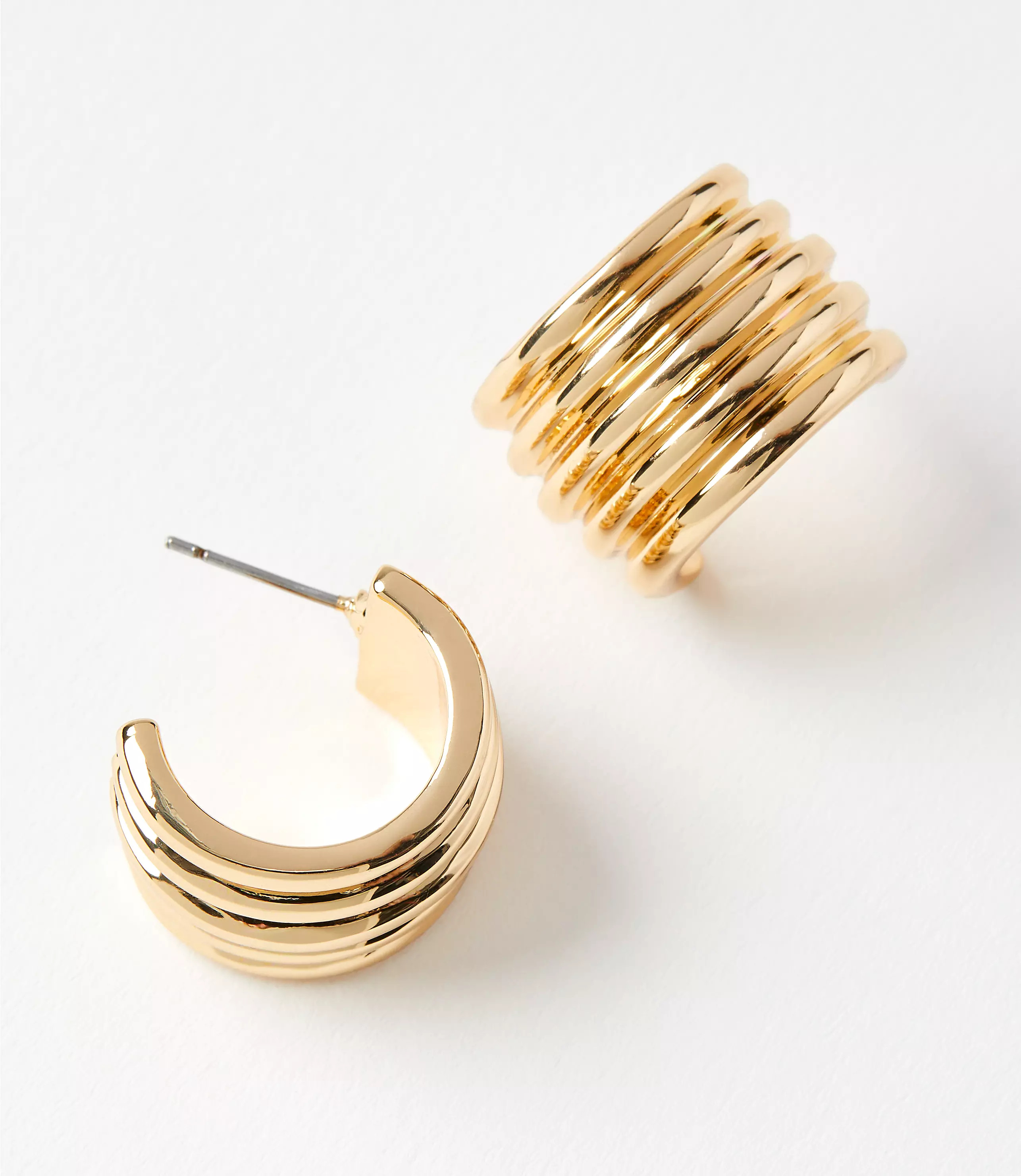 Textured Modern Mini Hoop Earrings | LOFT