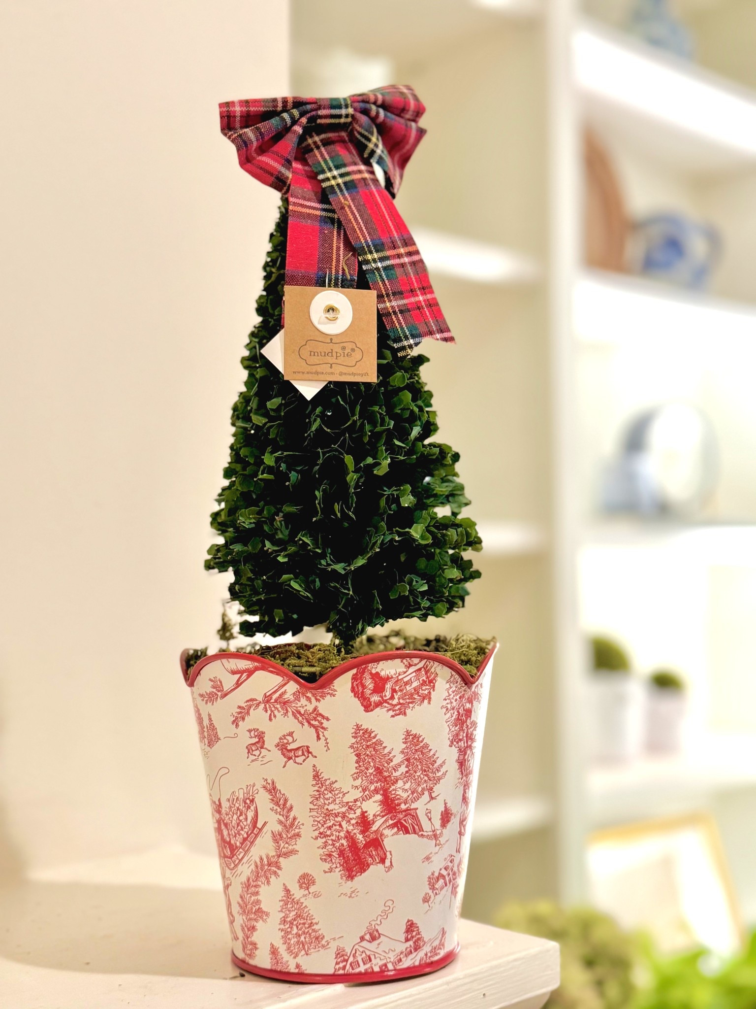 Add to cart immediately - this preppy classic toile Christmas topiary will sell out!

#LTKSeasonal #LTKHome #LTKFindsUnder50