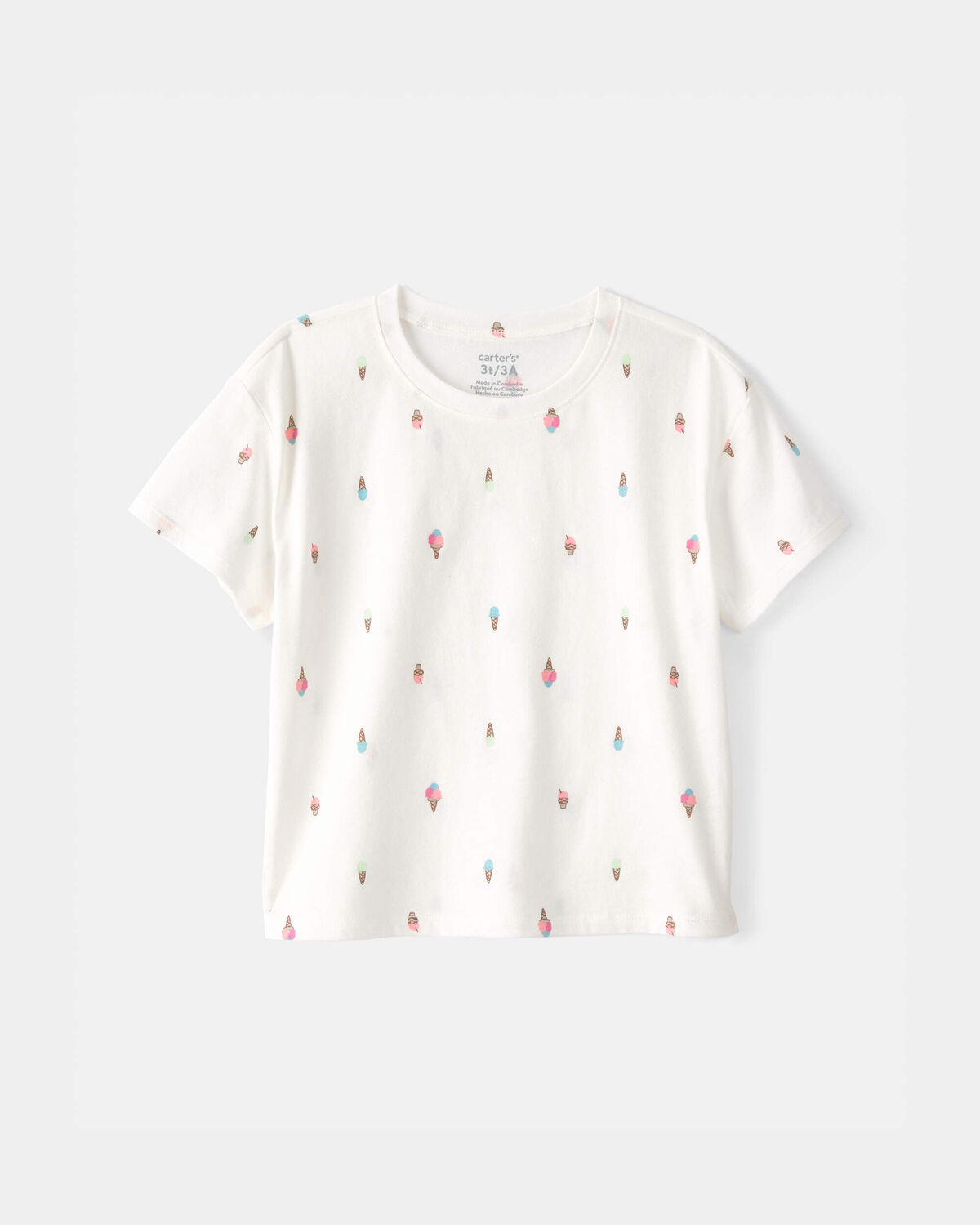 Toddler Girl Ice Cream Relaxed Top - Ivory | Carter's Inc