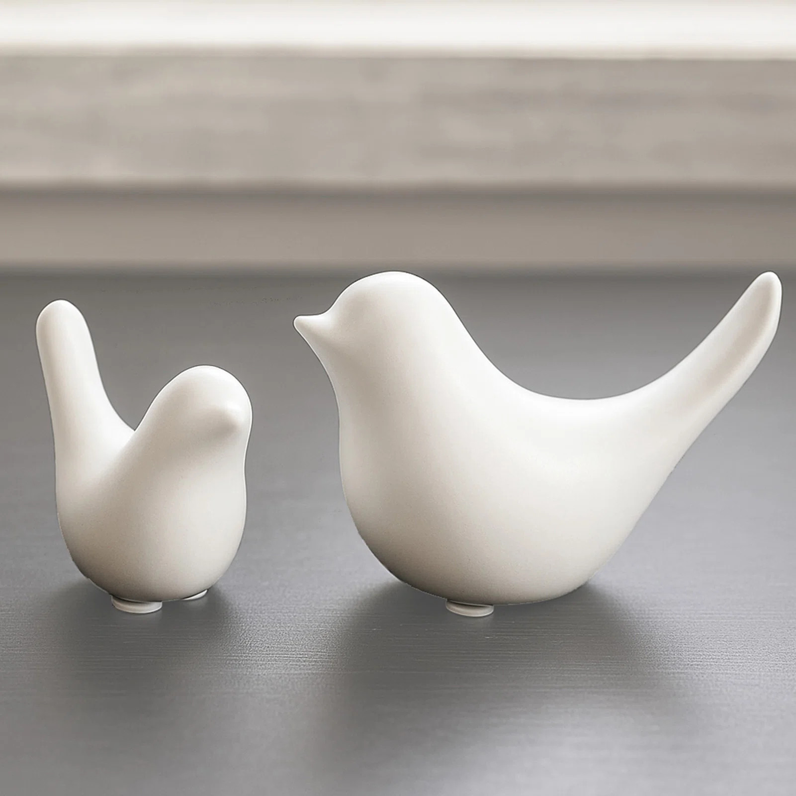 East Urban Home Wood Look Ceramic Birds Statues Home Decor Modern Style Decorative Ornaments for ... | Wayfair North America