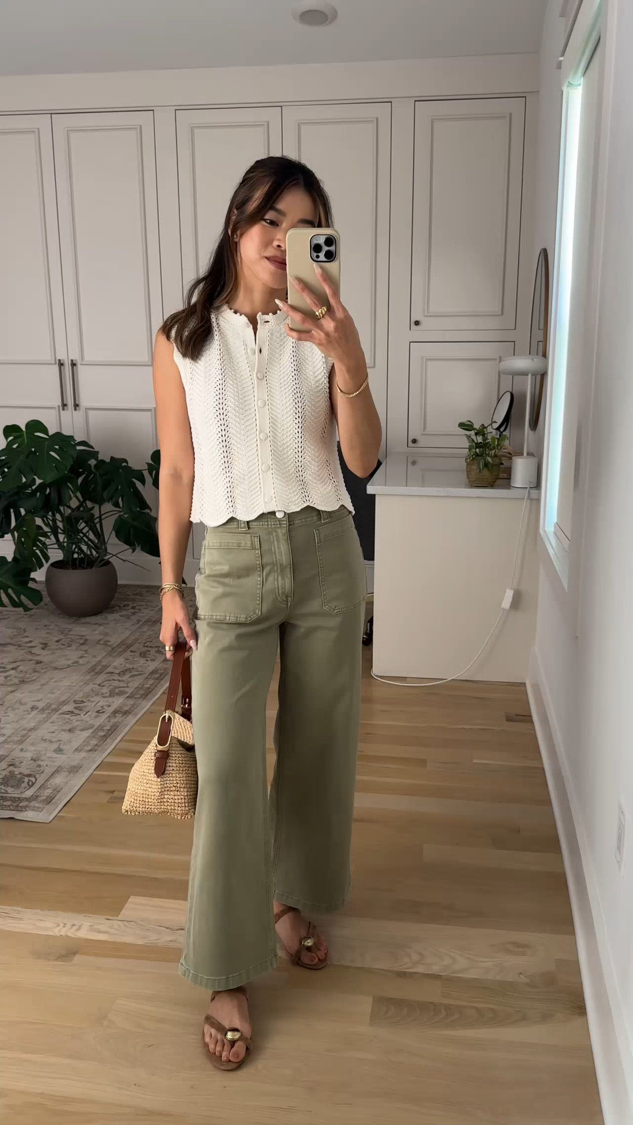 I love this @Madewell top! The details and trim is so cute.

Sizing info:
Pistola Zooey Utility Trouser (Size 24 in Slate Green) 
Madewell Kim Wavy Stitch Vest (Size XS in Vintage Ivory)

Petite style, petite fashion, mom outfit, mom style, petite pants, petite outfit ideas, petite outfits, best pants for petite, petite denim, spring style, spring outfits, beach outfits, vacation outfits, summer outfits, Summer style, summer trends, shopbop, shopbop order, petite summer clothes, petite friendly outfits

#LTKootd #LTKPetite #LTKWorkwear