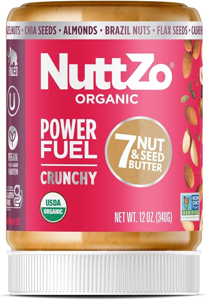 NuttZo Organic 7 Nut & Seed Butter - Power Fuel Crunchy 12 oz | Amazon (US)