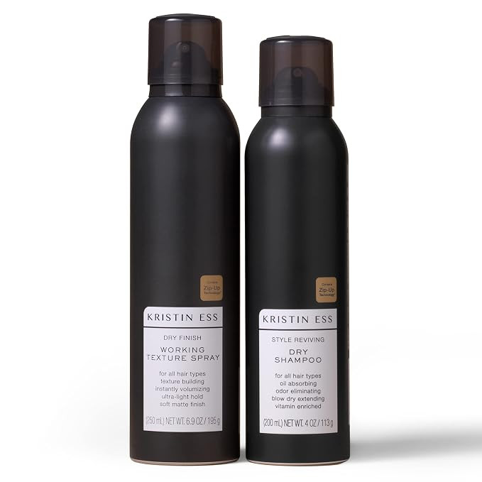 Kristin Ess Hair The Quick Style Bundle - Dry Finish Working Texture Hair Spray for Volume + Text... | Amazon (US)