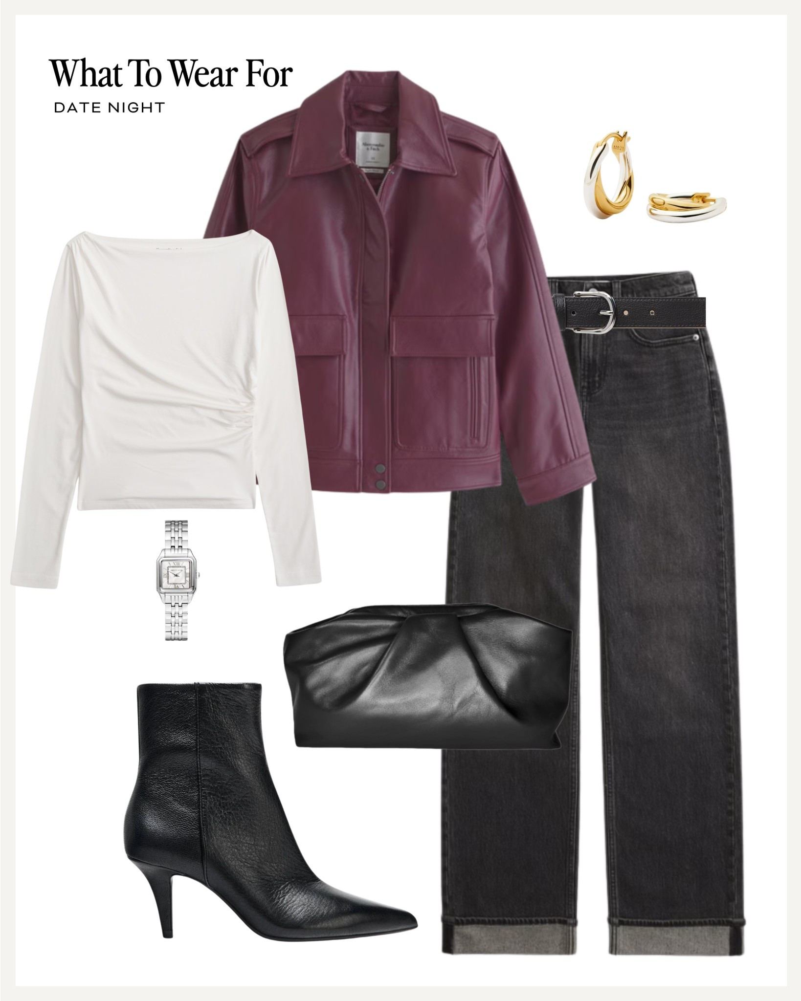 Date night 🍷 

Abercrombie & fitch / burgundy leather jacket / cream top / black jeans / spring outfit / transitional season

#LTKspring #LTKdatenight #LTKuk