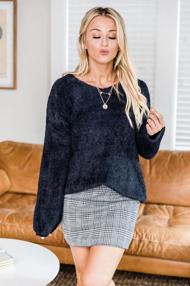 A Lucky Break Black Sweater FINAL SALE | The Pink Lily Boutique
