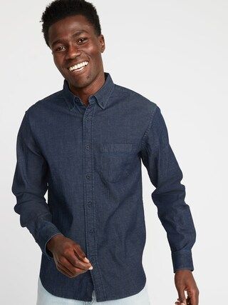 Regular-Fit Built-In Flex Chambray Everyday Shirt for Men | Old Navy (US)