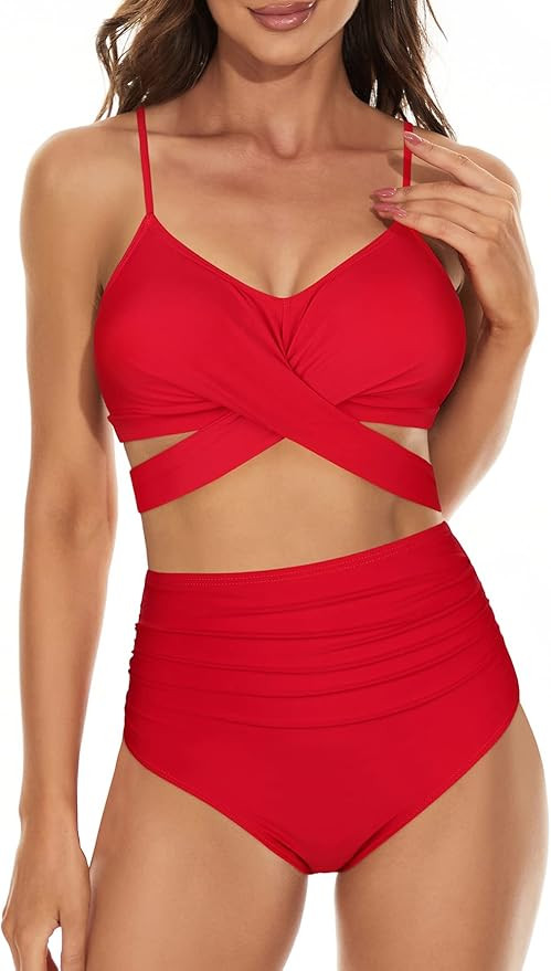 American Trends Womens High Waisted Bikini Swimsuits Push Up Bikini Sets Sexy Bathing Suits Two P... | Amazon (US)