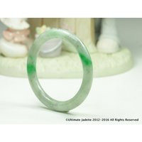 Jadeite Jade Bangle - 54mm Round Vivid Green Tricolor | Grade A | Etsy (US)
