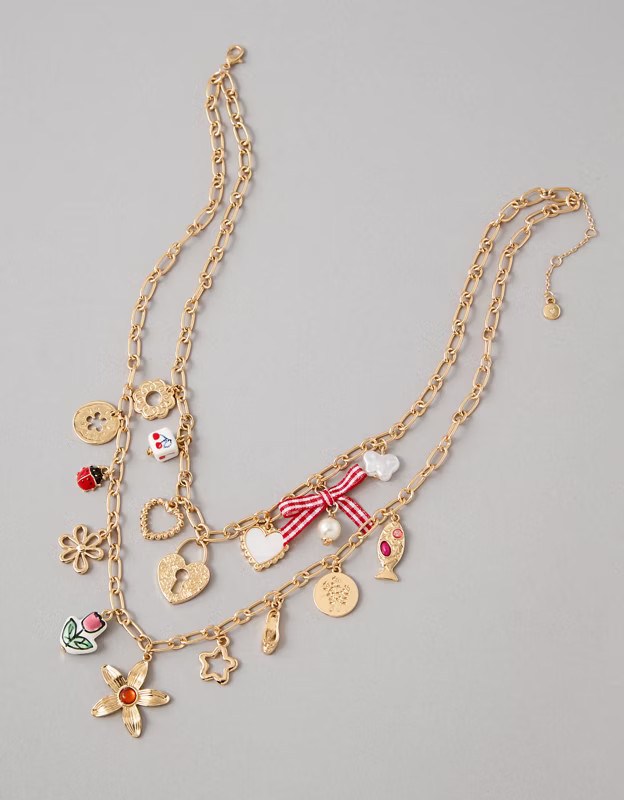AEO Layered Charm Necklace | American Eagle Outfitters (US & CA)
