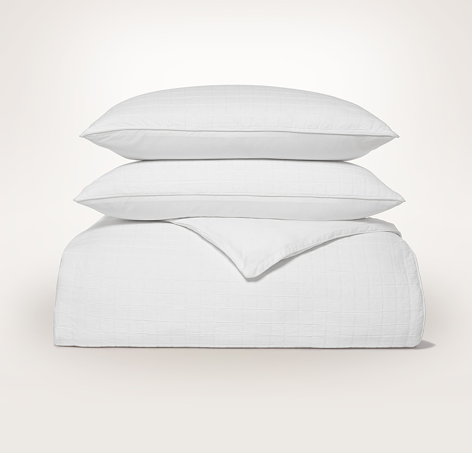 Matelasse Windowpane Duvet Set | Boll & Branch