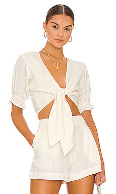 Shani Shemer Kate Puffy Sleeve Top in Cream from Revolve.com | Revolve Clothing (Global)