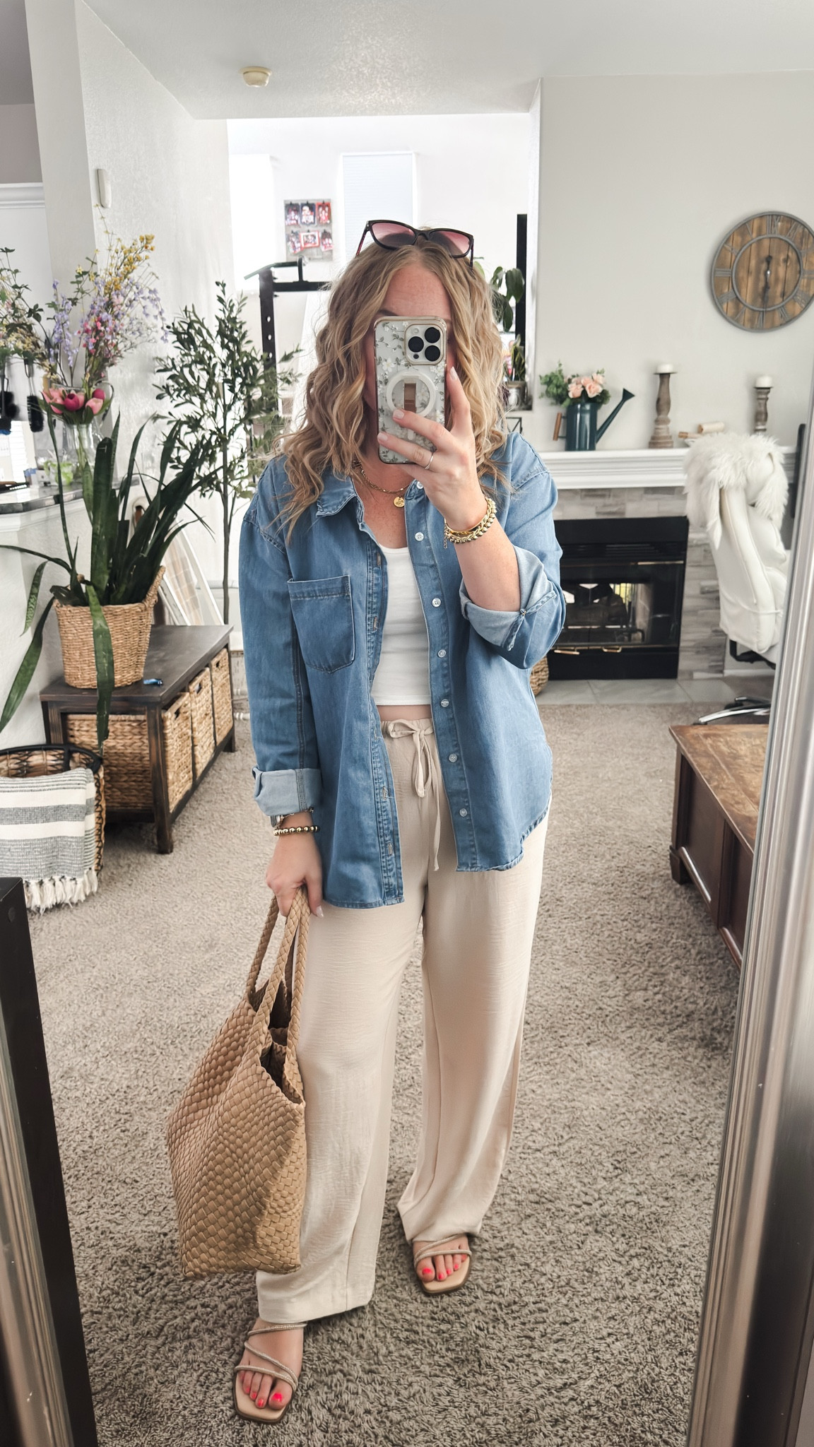 White tank top with a chambray button down shirt, beige linen pants, tote bag and sandals 






Amazon outfits, summer outfit inspo, outfit ideas, casual outfits amazon, amazon outfits every day, outfit ideas 2026, summer outfits

#LTKootd #LTKSaleAlert #LTKPetite