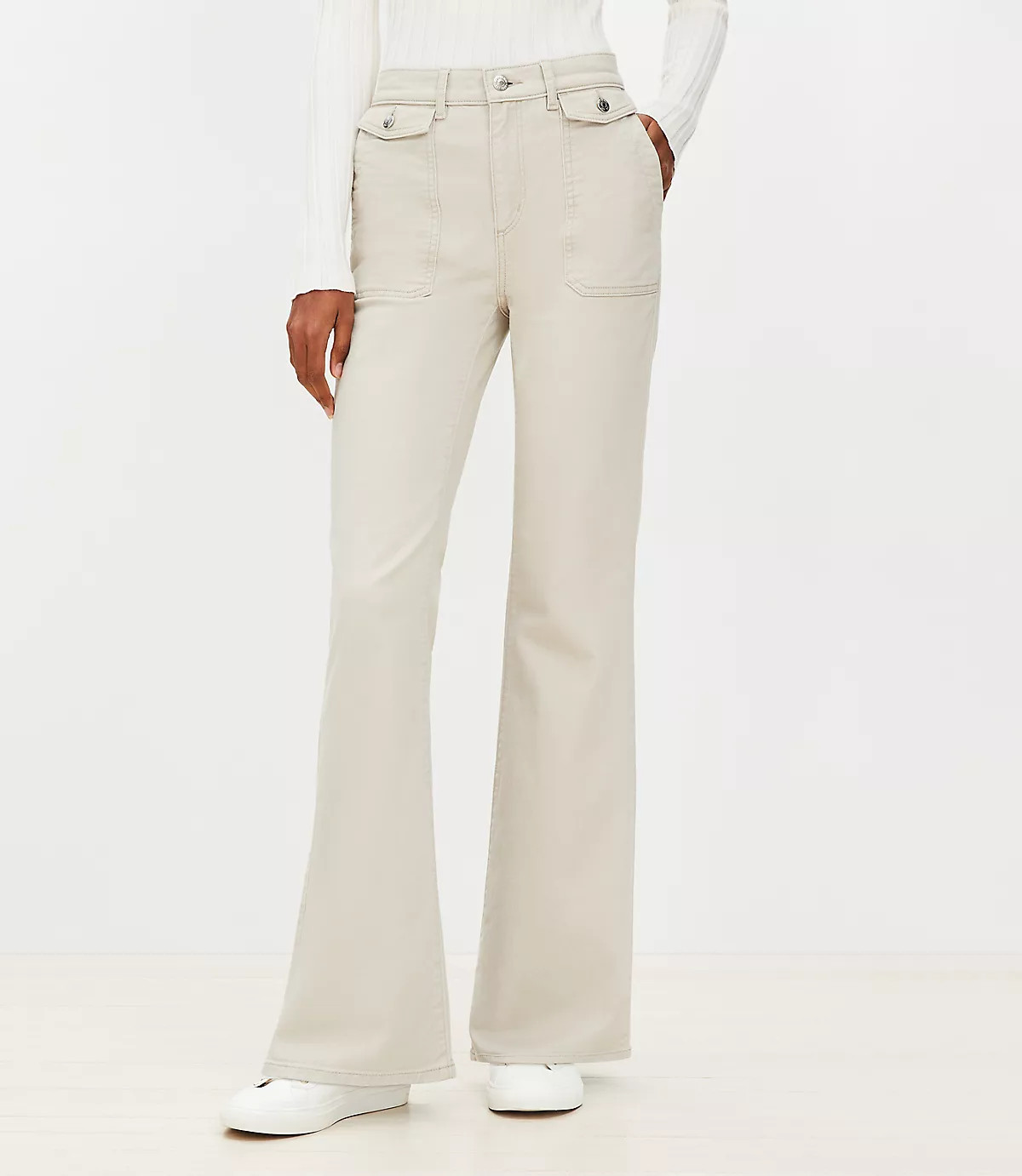 Utility Pocket High Rise Slim Flare Pants | LOFT