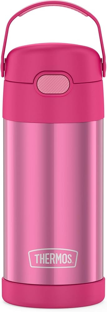 THERMOS FUNTAINER 12 Ounce Stainless Steel Vacuum Insulated Kids Straw Bottle, Pink | Amazon (US)