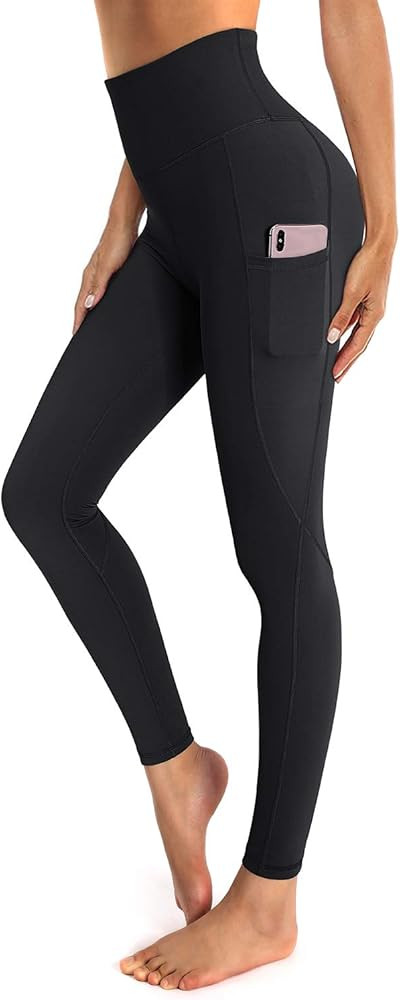 OUGES Womens High Waist Yoga Pants with Pockets Workout Running Leggings | Amazon (US)