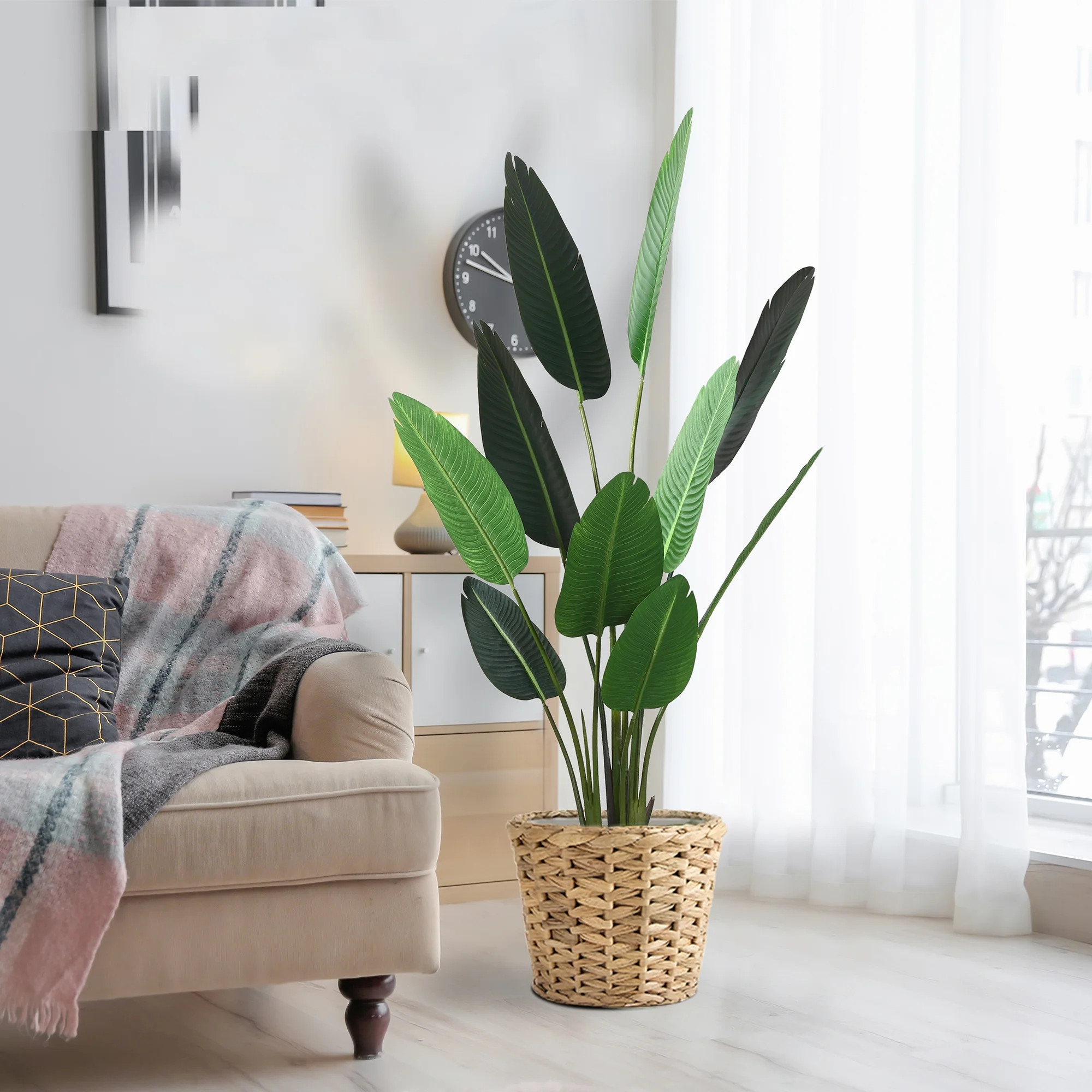 DR.Planzen Artificial Silk Tree 5.2 Feet Green Bird of Paradise Plant - Walmart.com | Walmart (US)