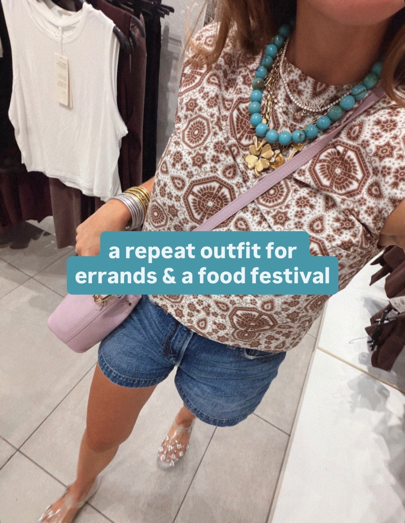 Easy summer outfit— wearing 25 shorts (size down) & xsmall top