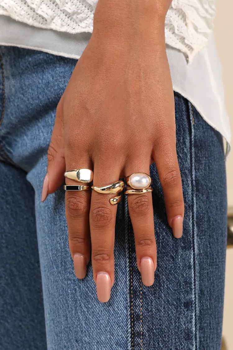 Kensley Gold Six-Piece Statement Ring Set | Lulus
