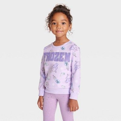 Toddler Girls' Disney Frozen Elsa Pullover Sweatshirt - Purple | Target