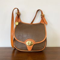 1980's Dooney & Bourke Olive Brown Cavalry Saddle Bag All Weather Leather Crossbody Pebble Vintage E | Etsy (US)
