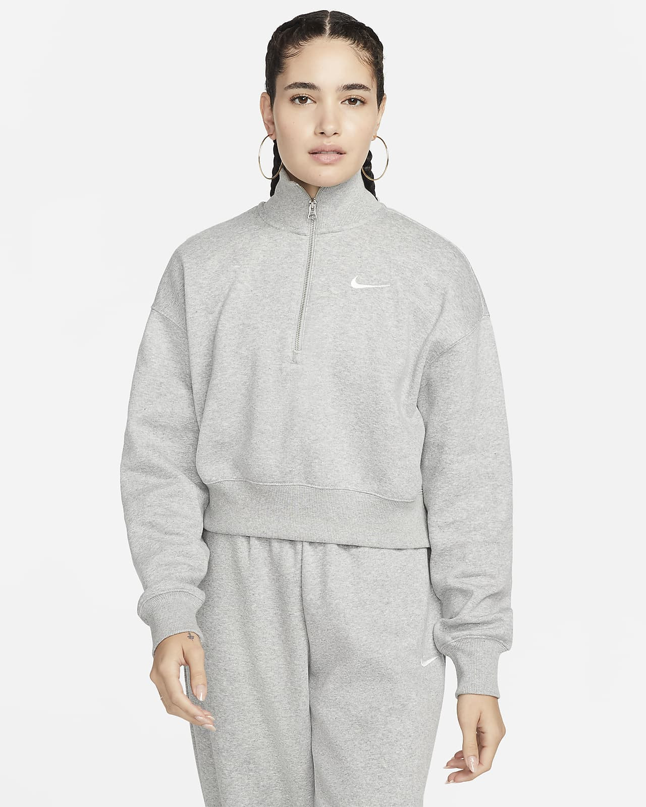 Women's Oversized 1/2-Zip Crop Sweatshirt | Nike (US)