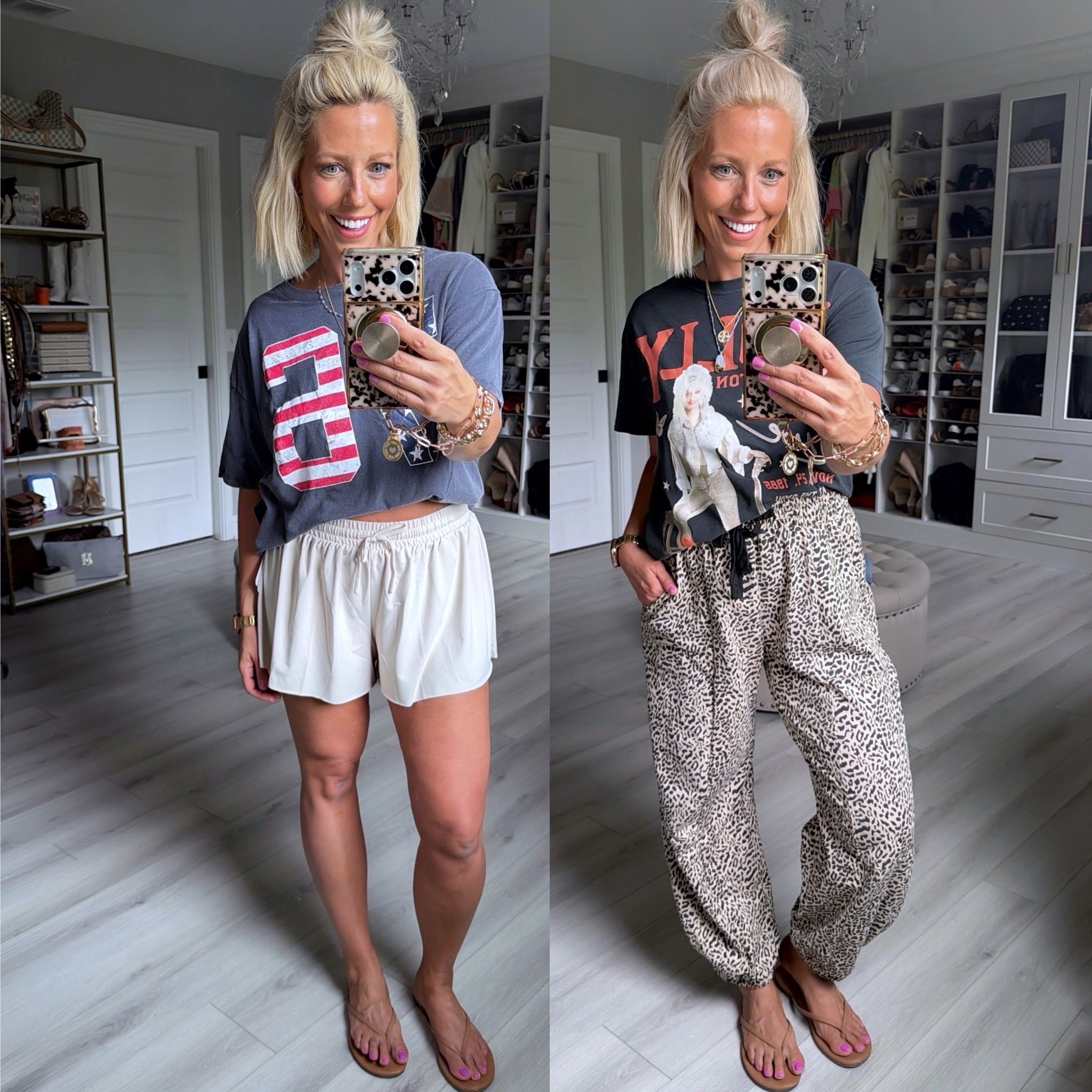 Both of these tees have been a top seller and for good reason!!!! So stinkin good and the price!!! 
⬇️⬇️⬇️
Dolly tee medium
Red, white, and blue tee small
Shorts small
Joggers medium

#LTKSeasonal #LTKmomlife #LTKootd