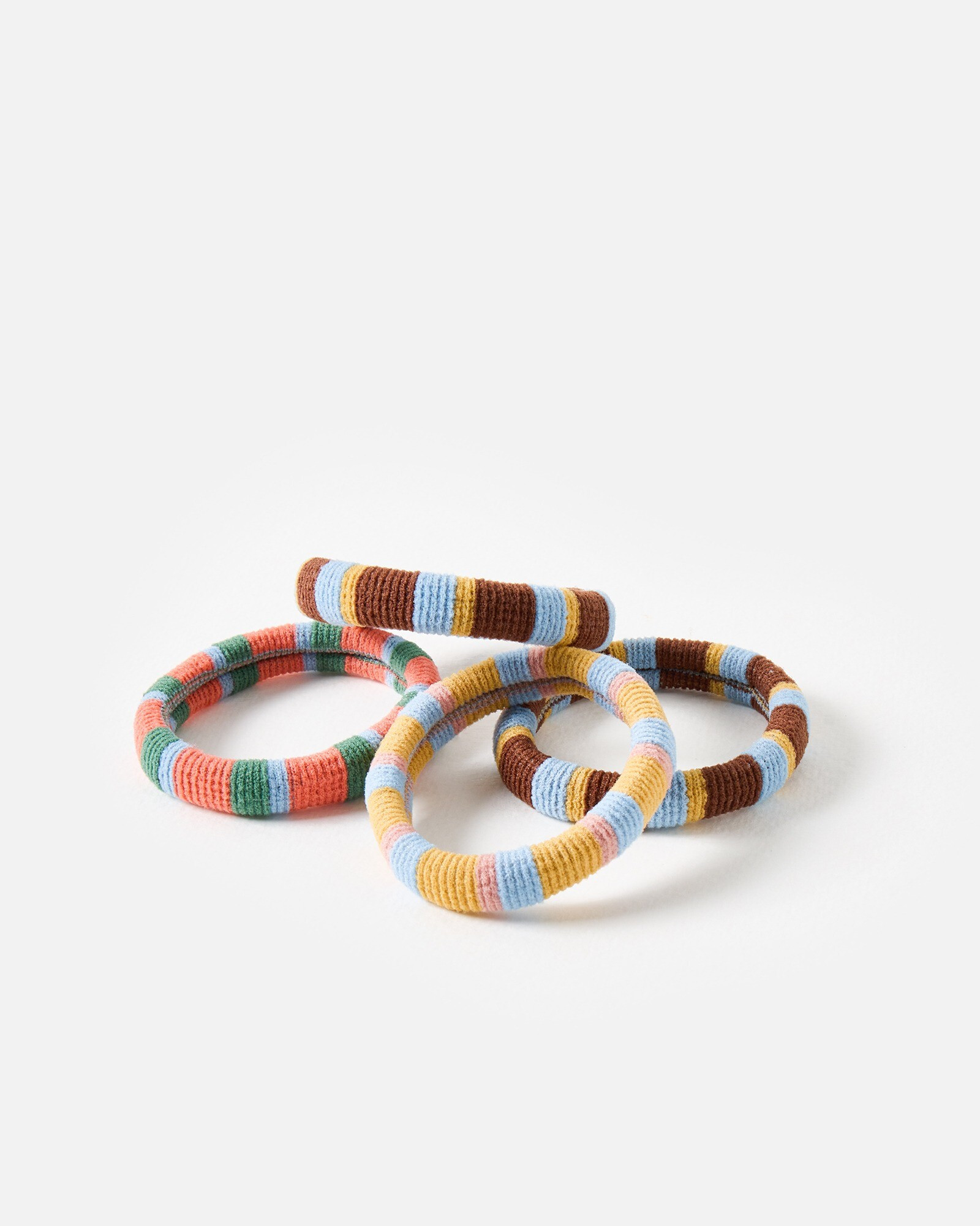 Madi Multicoloured Stripe Hair Bands Set of Four | Oliver Bonas | Oliver Bonas (Global)