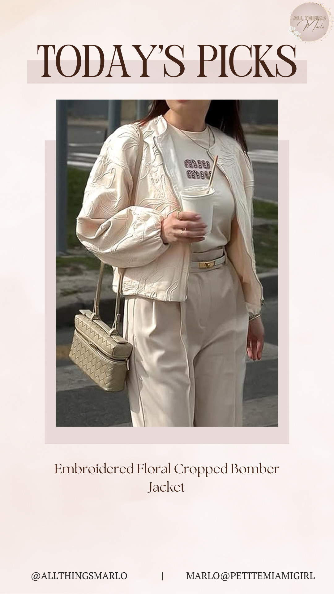 Embroidered Floral Cropped Bomber Jacket 

 #LTKSeasonal #LTKWorkwear #LTKTravel