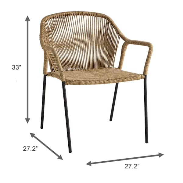 Augusta Stacking Rope Dining Chair, Natural | At Home