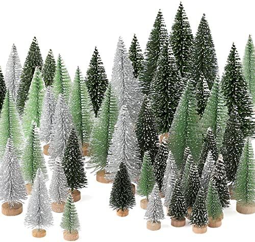 30Pcs Mini Christmas Trees - Artificial Christmas Tree Bottle Brush Trees Christmas with 5 Sizes,... | Amazon (US)