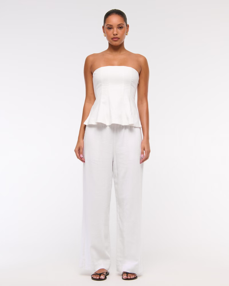 Linen Blend Pull-On Pant | Abercrombie & Fitch (US)