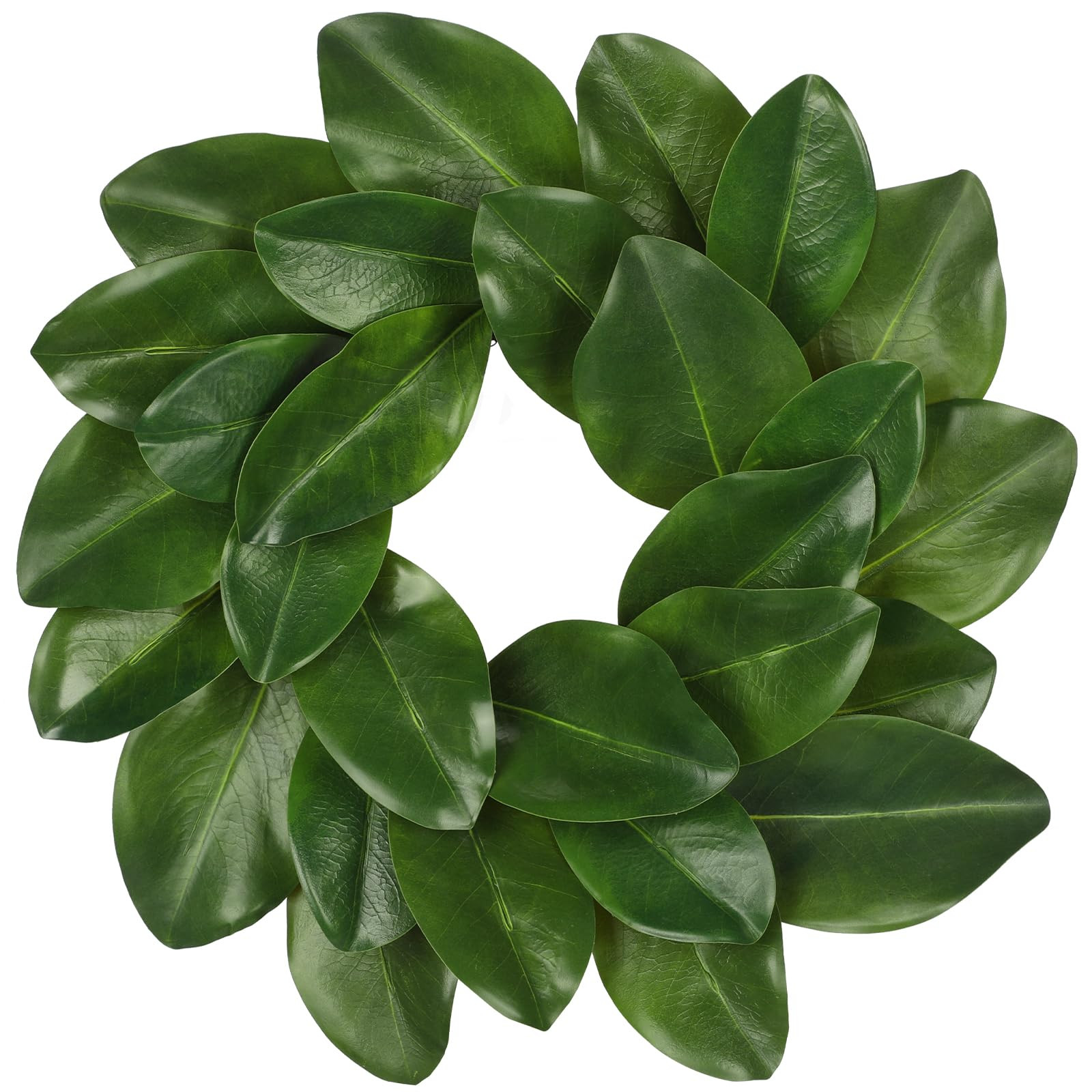 Briful 16in Artificial Magnolia Wreath for Front Door Small Silk Greenery Wreath Fake Magnolia Le... | Amazon (US)