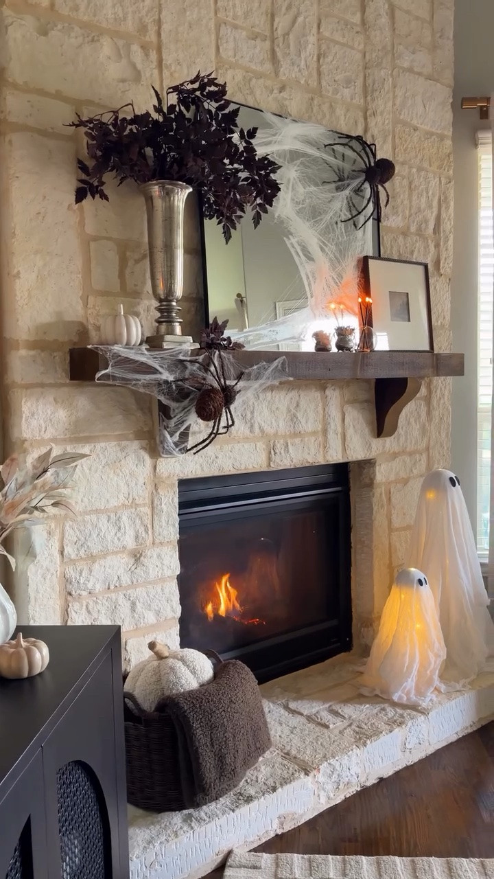 Getting the house ready for spooky season. Starting with the fireplace mantel because it’s always one of my favorite spots to decorate for Halloween.

#halloweendecor #halloweenhome #halloweenfireplace #halloweenmantel #pbhome

#LTKHome
