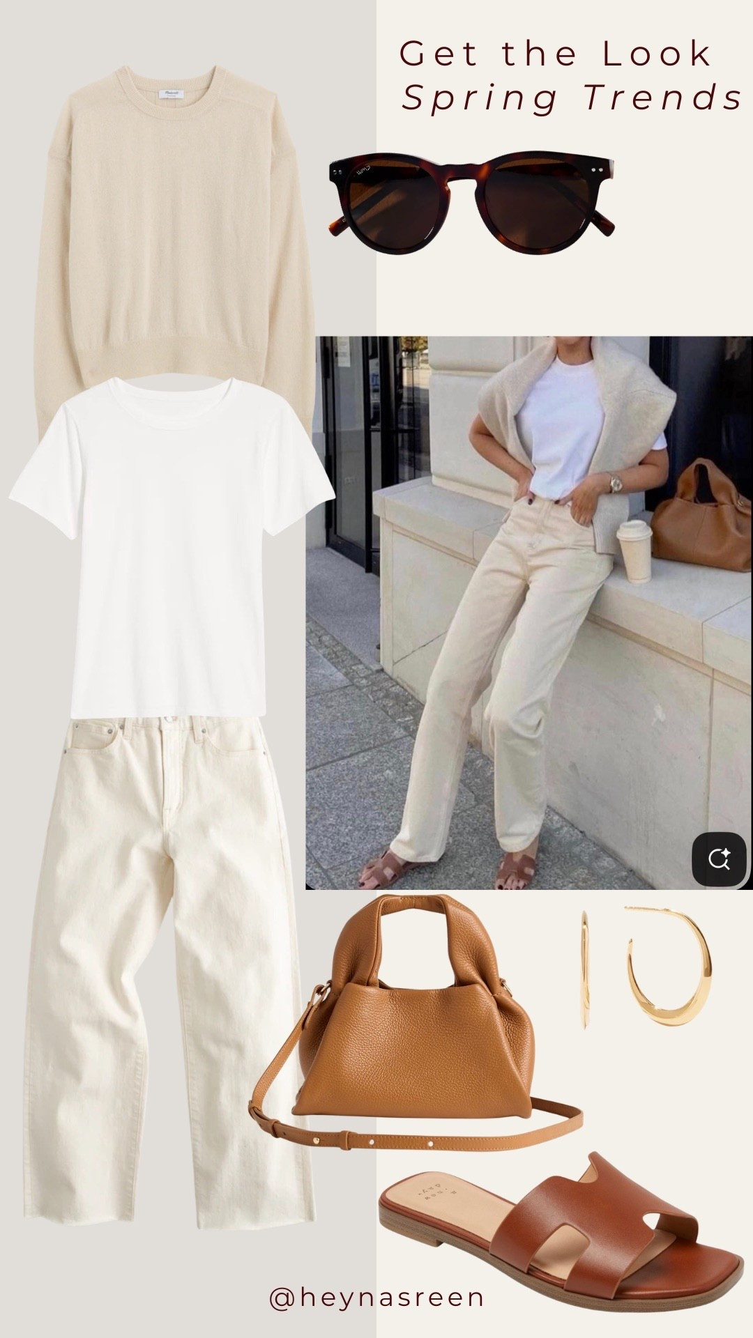 A spring take on the classic jeans and t-shirt look. 