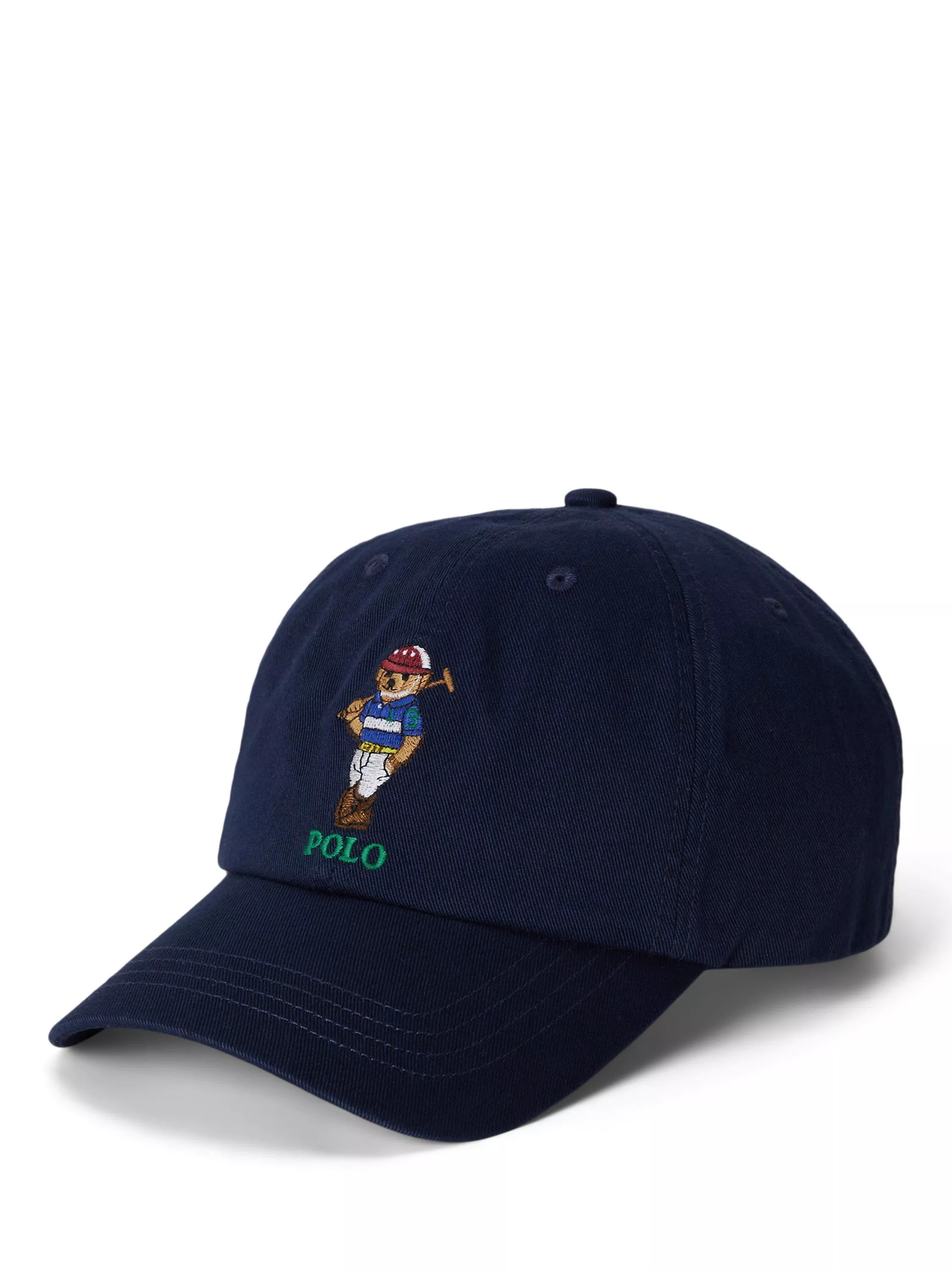 Ralph Lauren Kids' Cotton Baseball Cap, Bear Nwprt Navy, 6-14 Years | John Lewis (UK)