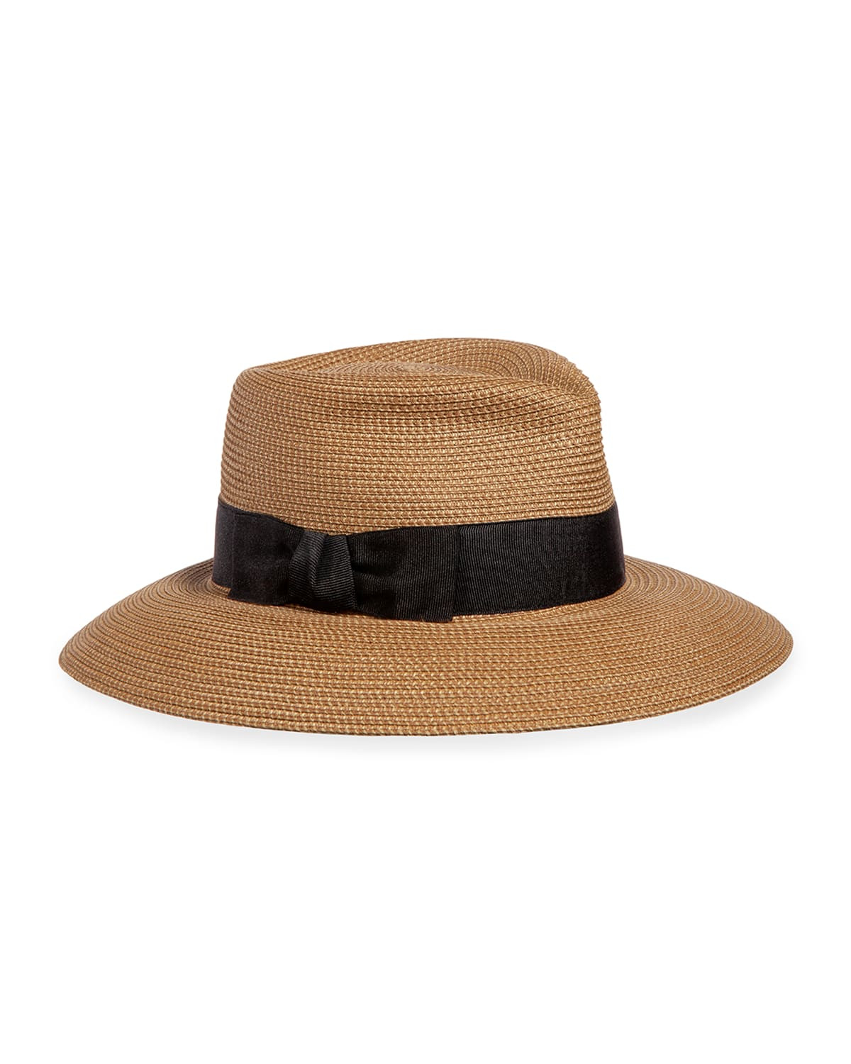 Phoenix Woven Boater Hat, Natural/Black | Neiman Marcus