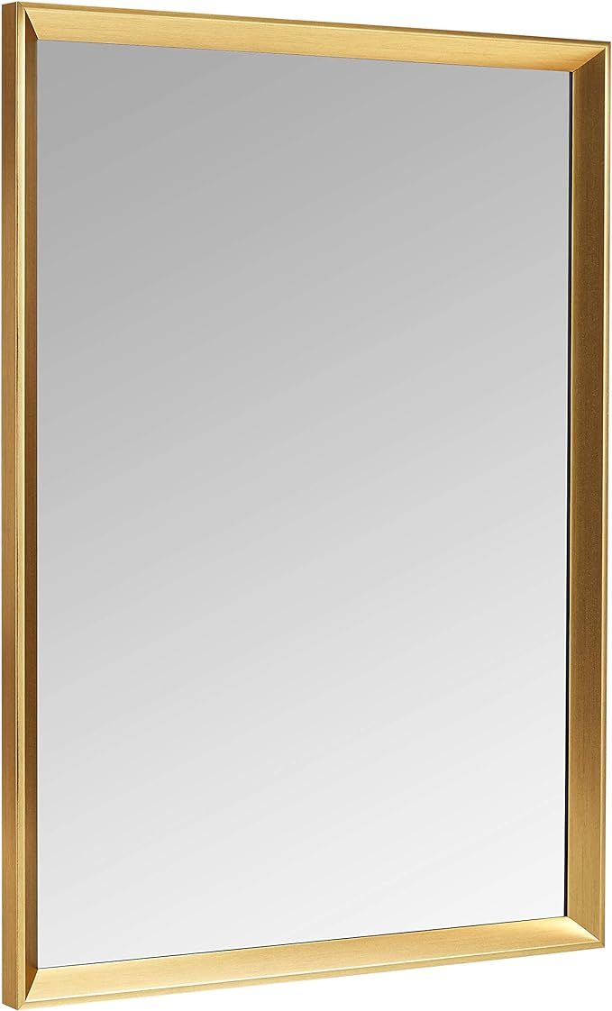 Amazon Basics Rectangular Wall Mirror - 20" x 28", Peaked Trim, Brass | Amazon (US)