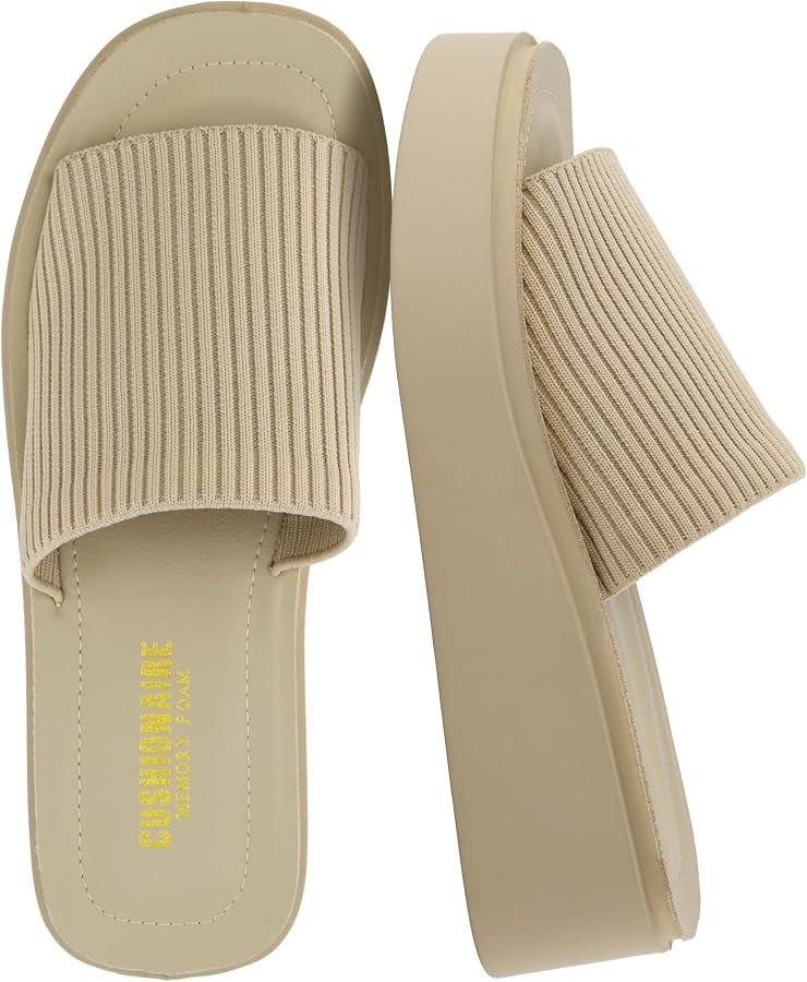 CUSHIONAIRE Pim Wedge Chunky Platform Womens Sandals with Firm Knit Upper & Memory Foam Summer Sa... | Amazon (US)