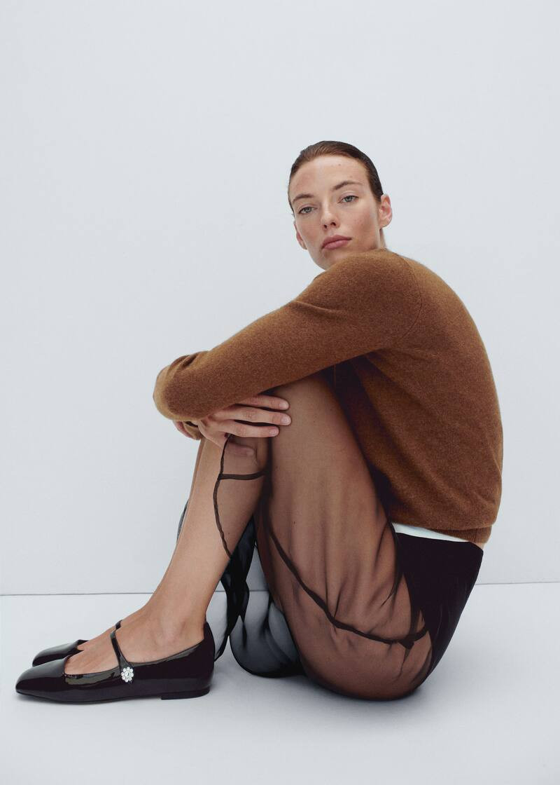 Jewel button ballerina -  Women | Mango USA | MANGO (US)