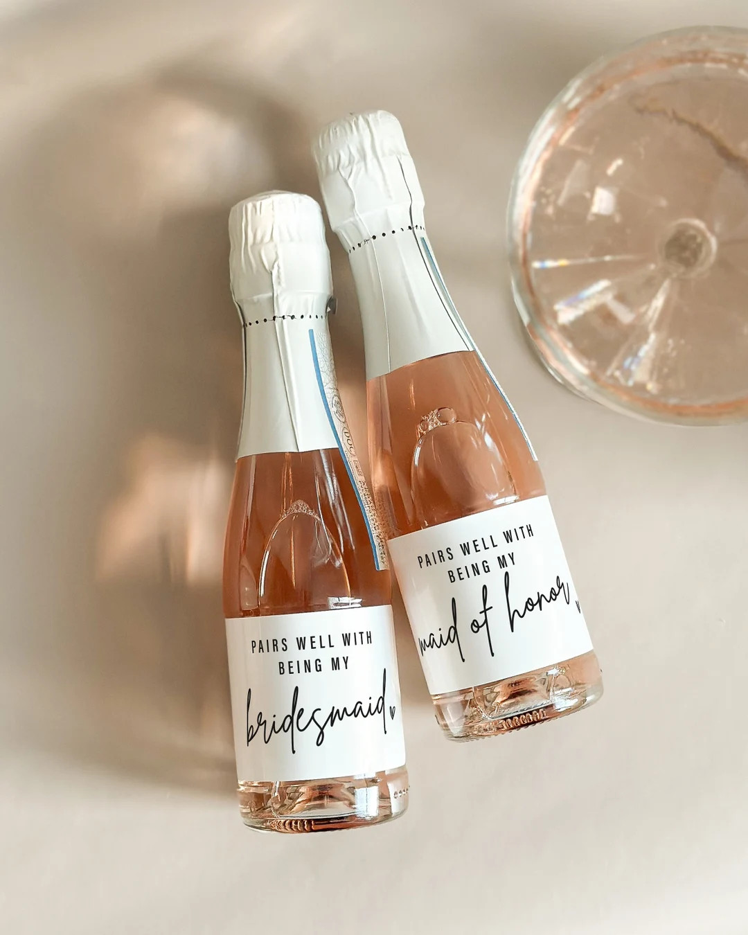 Modern Bridesmaid Gift Mini Champagne Label, Bridesmaid Proposal Box Idea, Maid of Honor Wine Sti... | Etsy (US)