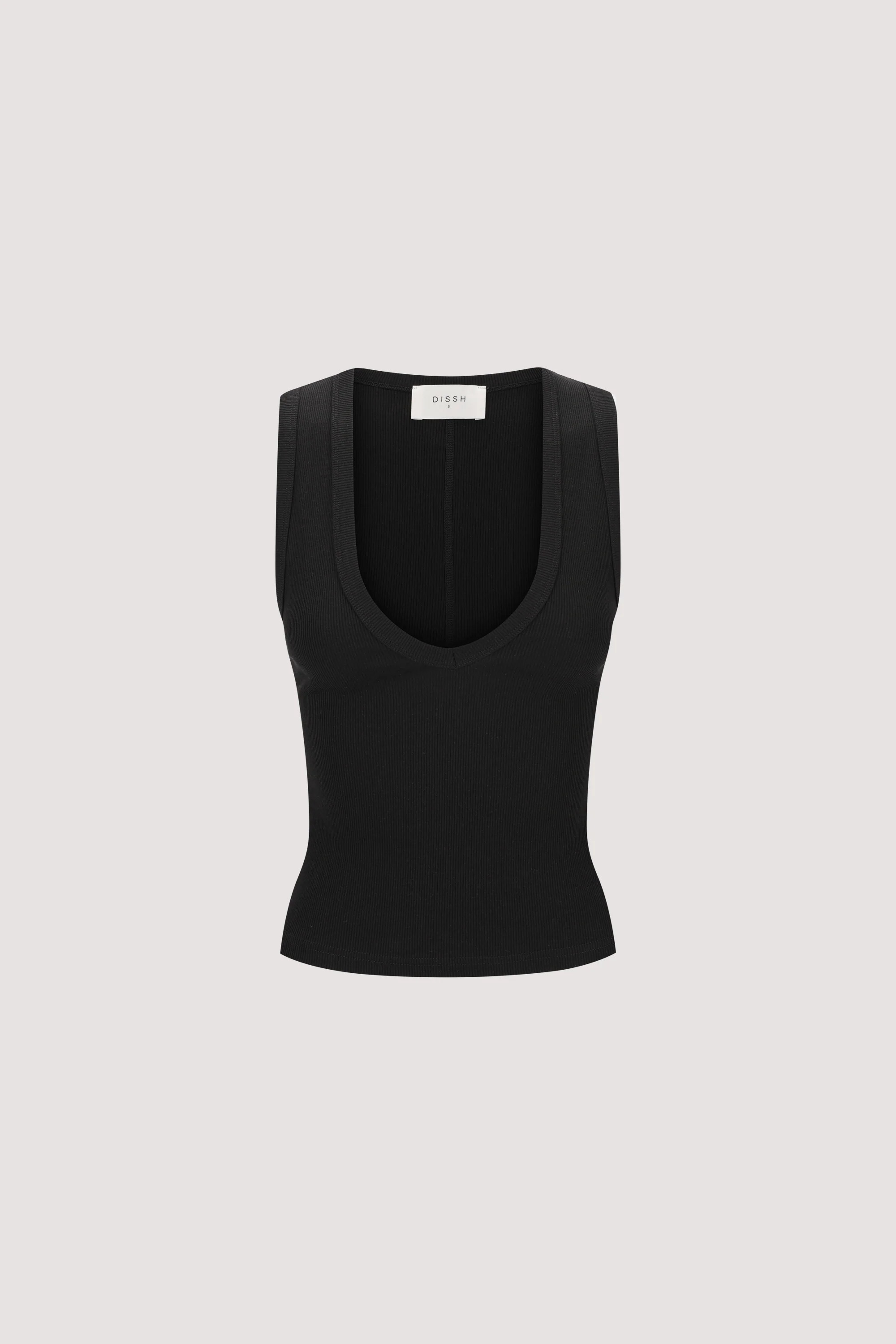 YASMIN BLACK KNIT TANK | DISSH