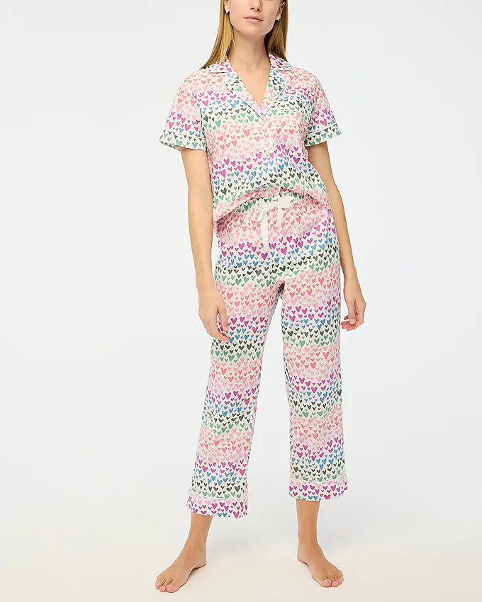Short-sleeve pajama set with cropped pant | J.Crew Factory