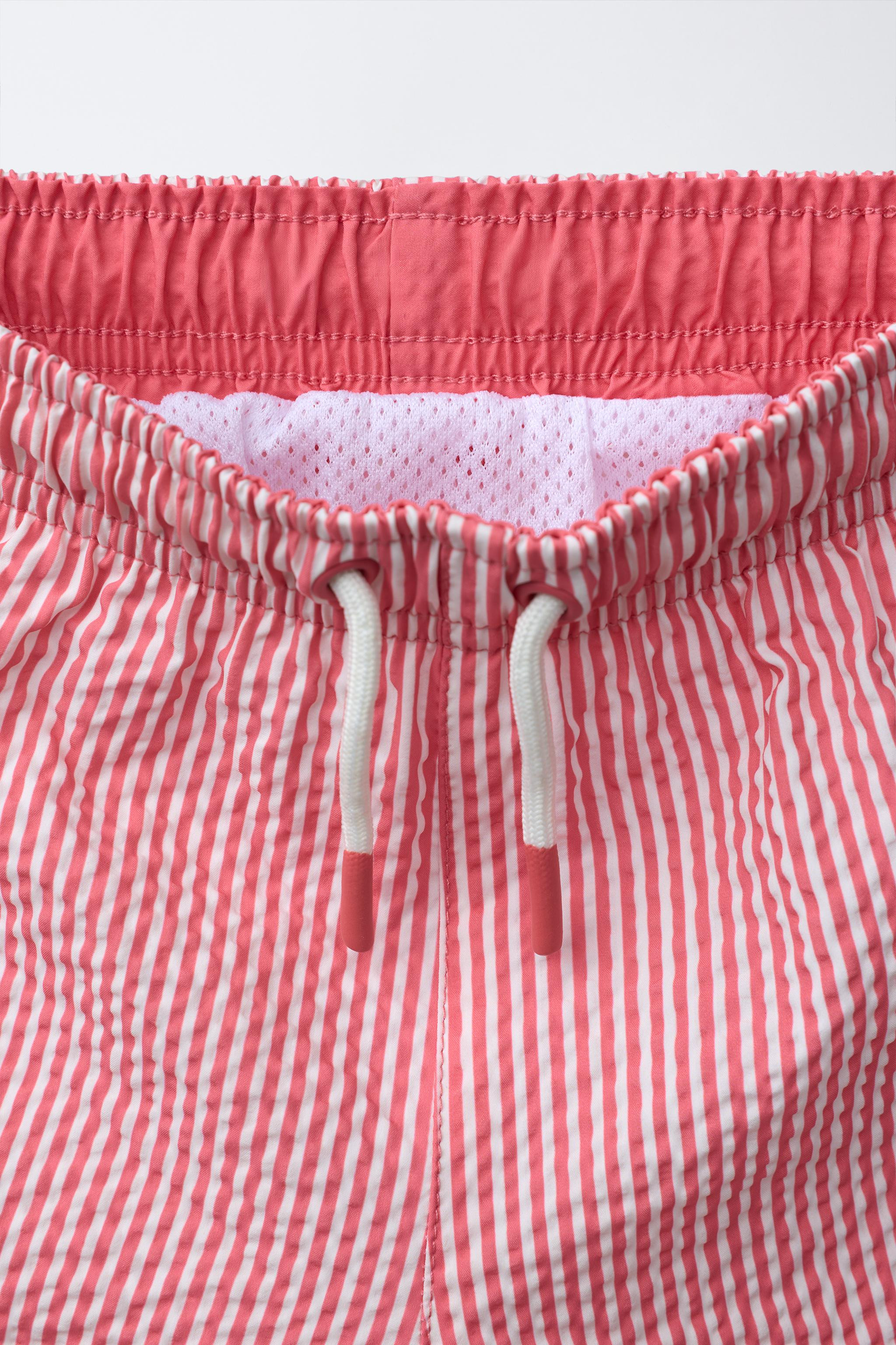 1-6 YEARS/ STRIPED SEERSUCKER SWIM SHORTS | Zara UK