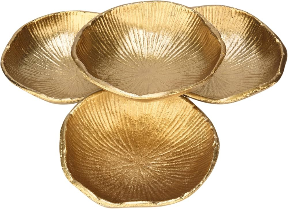 Cruiser’s Caché Cluster of 4 Metal Bowls,10", Handcrafted Gold Sculpted Shell Design | Amazon (US)