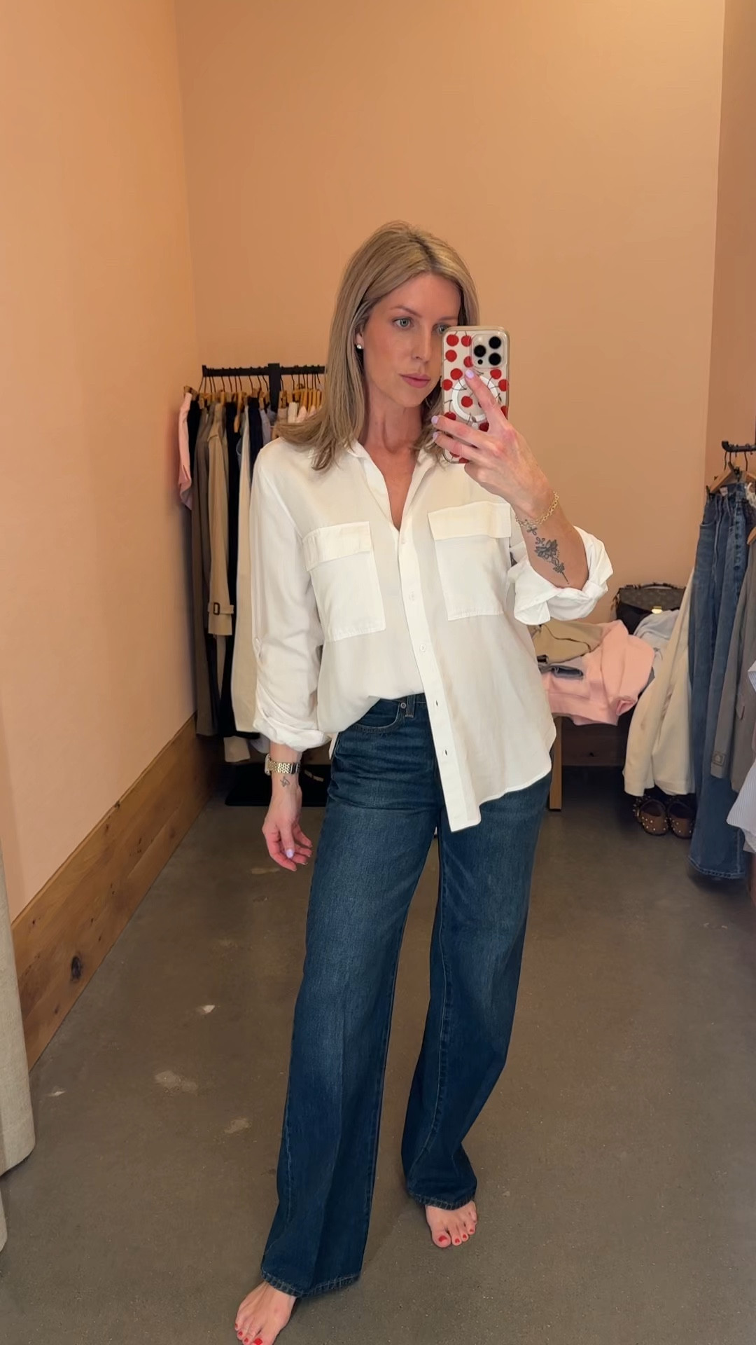 The most perfect capsule outfit there ever was! A solid pair of denim and a button up white blouse! 🤌🏼 @Aritzia nails it again with this Denim Forum hi-rise dark wask denim and this Utility Shirt. Dreas it up or down, either way it’s so classic! 

#LTKootd #LTKOver40 #LTKmomlife