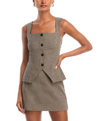 FRENCH CONNECTION Houndstooth Square Neck Top  | Bloomingdale's Women | Bloomingdale's (US)