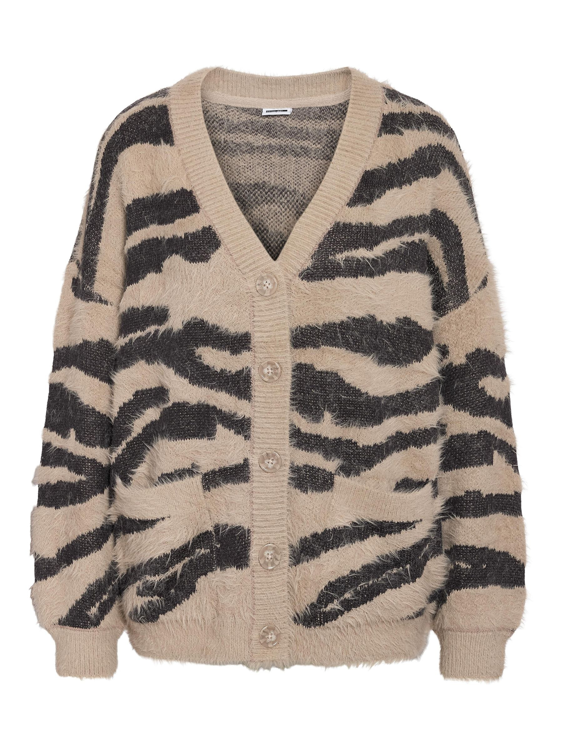 ANIMAL PRINT CARDIGAN | Grey | NOISY MAY® | Noisy May