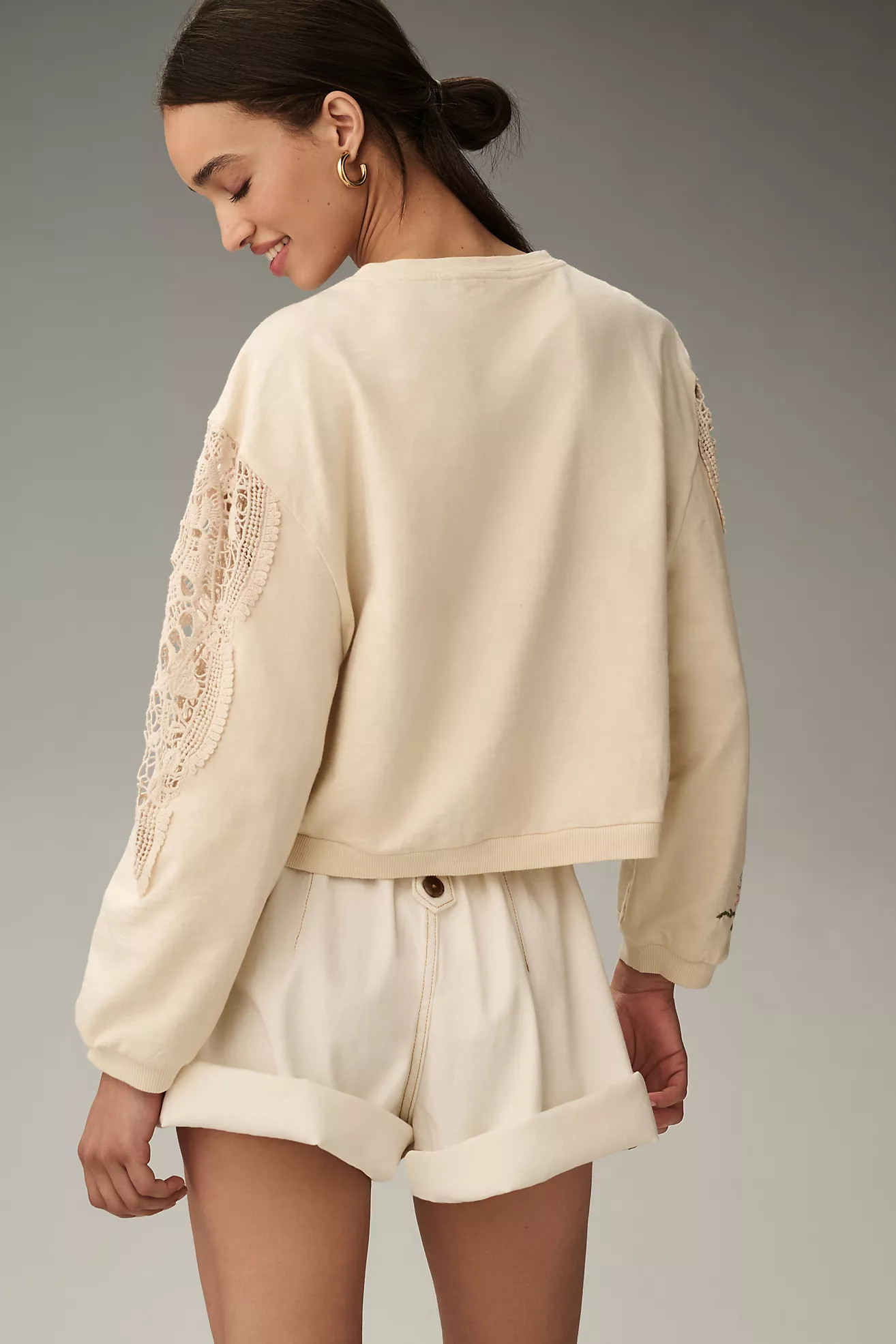 By Anthropologie Floral Embellished Sweatshirt | Anthropologie (US)