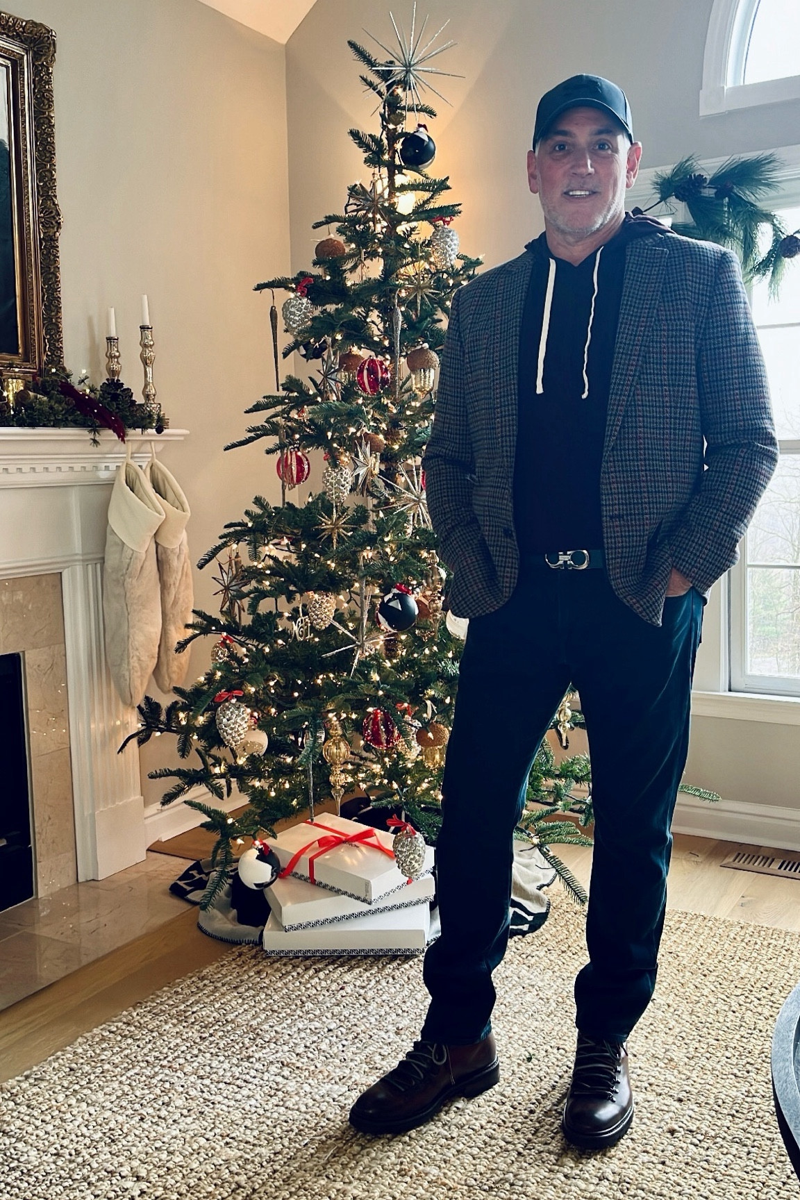 Great essential jeans is the foundation of a great wardrobe for your guy too! Start with threee no fail frame dark jeans, layer a hoodie (this one is on sale under $75) under a plaid blazer then add a belt. Tuck in that shirt!! Add rugged boots and now your man looks studdly and ready for a night out or whatever🫶

#LTKmens #LTKstyletip #LTKGiftGuide